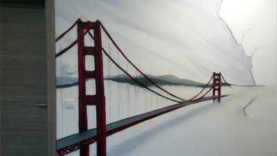 "die Br�cke" Wandgestaltung Wohnhaus