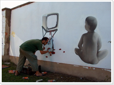 "Game over" Wandgestaltung (während der Arbeit) "Game over" Wandgestaltung (während der Arbeit)